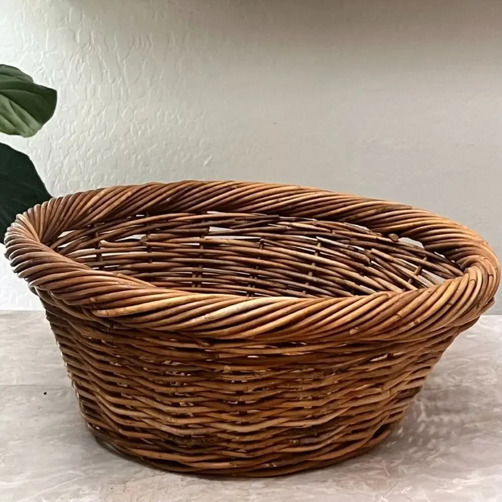 Handwoven Willow Basket Brown 18.5